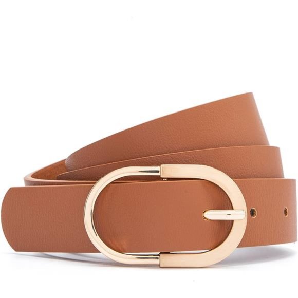 MORELESS 2 Pack Leather Belts for Jeans Pants with Fashion Center Bar Buckle